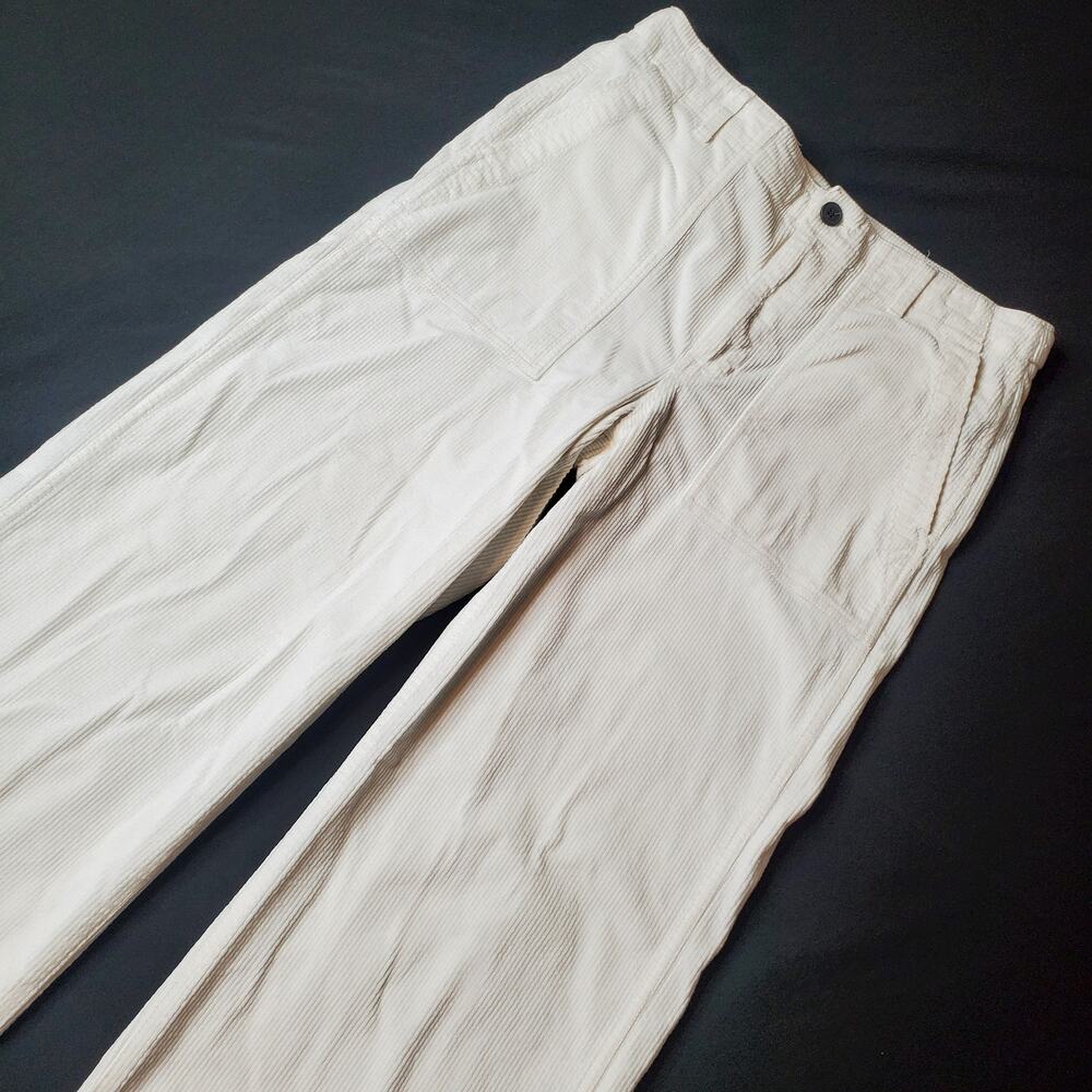 Madewell Women's Size 27 Low-Slung Baggy Utility Corduroy Pants White NT577